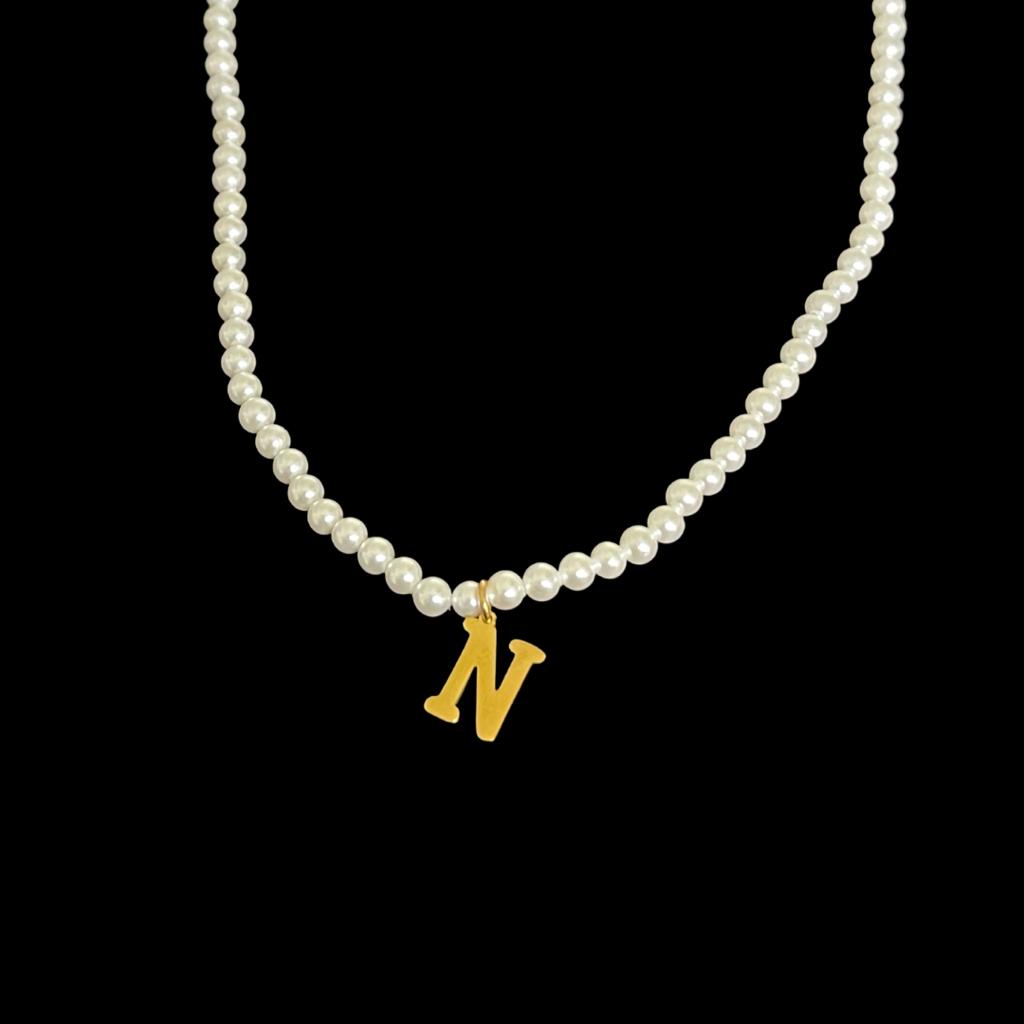 My Initial Pearls Necklace