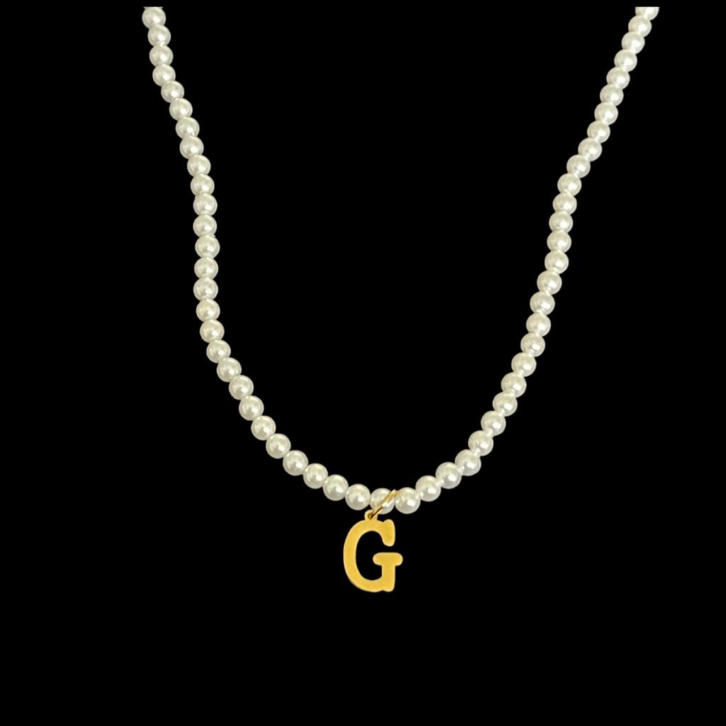 My Initial Pearls Necklace