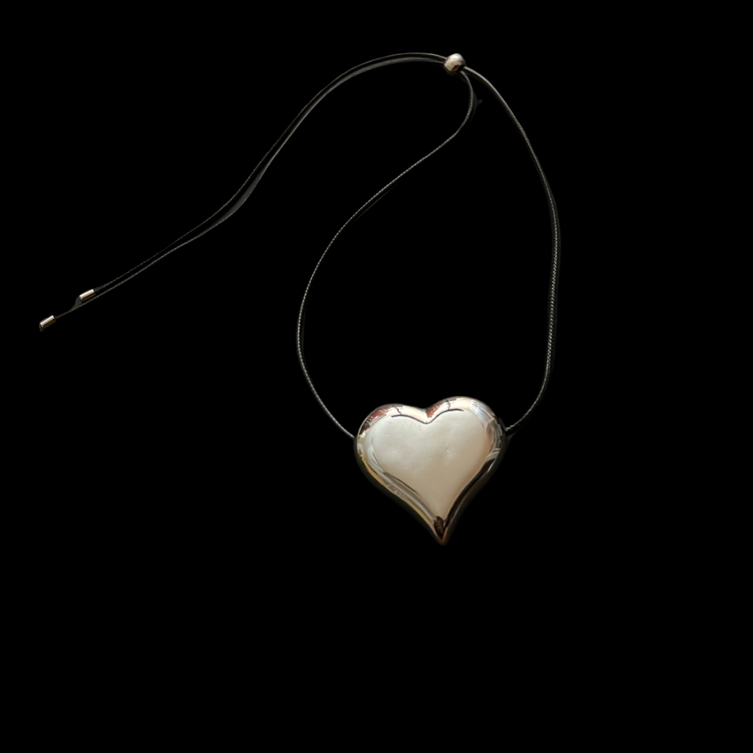 Big Heart Silver Necklace